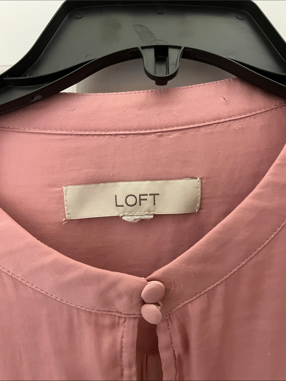 LOFT Dusty Rose Long-Sleeve Smocked Cuff Blouse XL - Picture 2 of 4